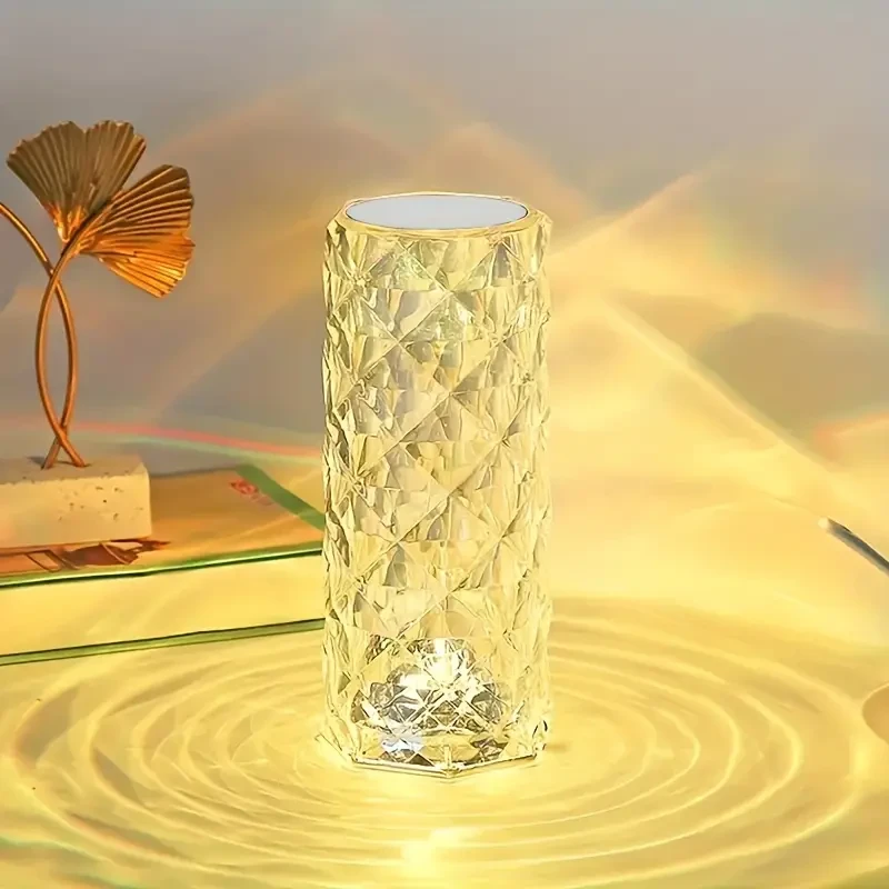 Crystal Lamp, 16-color Changing RGB Night Light, Touch Lamp, LED Rose Table Lamps, For Bedroom And Living Room, PartyAnd Dinner Decor, Creative Lights Images